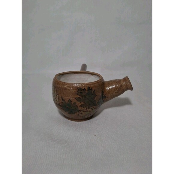 Vintage Pottery Kyusu Teapot with Wooden Handle, Unused Missing Lid - Picture 4 of 12
